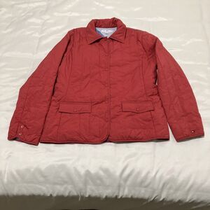 Tommy Hilfiger Golf Womens L Puffer Jacket Lined Coral Snaps Pockets Preppy